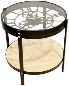 HOME DECO Home Déco Factory Tavolino, Ferro, Nero Trasparente, ‎40.5 x 40.5 x 39 cm, 3.4 Kg