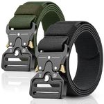 mwellewm 2PCS Tactical Belt, Quick Release Canvas Military Belts with Metal Buckle, Adjustable Nylon Waist Webbing for Work Outdoor Army Policemen Casual Using