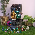 CRAFTISAN Polystone Ganesh Ganpati Table Top Water Fountain For Home Décor/Office/Indoor&Outdoor/Garden/Puja Room/Vaastu