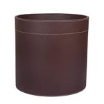 Nora Genuine Leather Waste Paper Basket, Dustbin (Brown)