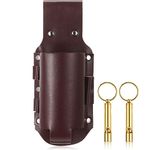 Classic Beer Holster, Cowboy Beer Holster, PU Leather Beer Holster, Portable Bottle Beer Holster Waist Belt with Whistle Bottle Opener Key Chain, Brown