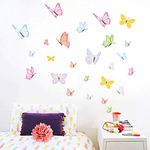 Colorful Butterfly Wall Decals Vibrant Butterflies Wall Stickers Kids Butterfly Wall Stickers for Girls Room Bedroom Nursery Decor