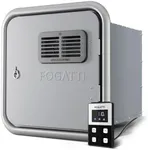 FOGATTI RV Tankless Water Heater InstaShower Ultra, 66,000 Highest BTU, 0.5-3.6 GPM Energy-Efficiency, Built-in Mixing Tank, 15x15 Inches Gray Door, Remote Controller, Ideal for Everyday Use by RVers