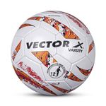 Vector X Varsity PVC Machine Stitched Football (Color : White-Orange) Size : 5