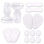 DRERIO 14 Pcs Heel Cushion Pads Shoe Heel Inserts for shoes Silicone Shoe Pads Gel Heel Grips Adhesive Shoe Pads for Too Big Shoes Transparent Heel Insole Heel Cushions & Cups for Women and Men