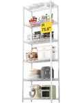 HOMEFORT 6-Tier Wire Shelving, 6 Shelves Unit Metal Storage Rack, Durable Organizer, Perfect for Pantry Closet Kitchen Laundry Organization (White)