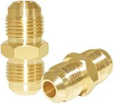 Joywayus Brass Flare Tube Fitting Coupling Gas Adapter 3/8"Flare Male x 3/8" Flare Male Pipe Connector (Pack of 2)