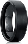 Zoesky Mens Wedding Band Ring 8mm Tungsten Rings for Men Engraved Ring Customized ring Matte Finished Comfort Fit Size 6-15 (Black-Personalized, 10)