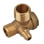 Chiloskit 3-Port Brass Male Threaded Air Compressor Check Valve Central Pneumatic Air Compressor Attachments Accessories, G1/8x G3/8x G1/2