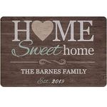 Custom Door Mat Personalized Family Name Home Sweet Home Floor Non-Slip Front Wood Color Doormat Perfect Housewarming Gifts Welcome Indoor Outdoor Entrance Decor Rug(18" X 30")