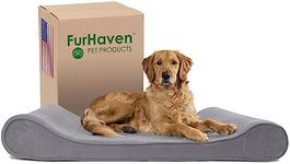 FurHaven Pet Dog Bed | Orthopedic Microvelvet Luxe Lounger Pet Bed for Dogs & Cats, Gray, Jumbo, 31539397