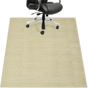 Anidaroel Desk Chair Mat for Hardwood Floor & Tile, 48"x60" Office Chair Mat for Hard Floors, Office Chair Rug for Rolling Chair, Low Pile Carpet Protector Mat, Easy to Roll, Khaki