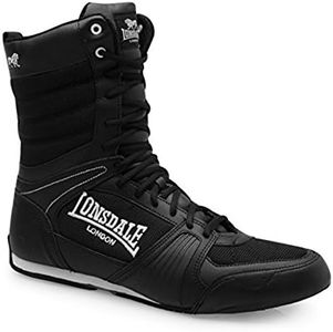 Lonsdale Mens Contender Boxing Boots Full Lace Up Sport Shoes Trainers Footwear Black/White UK 9