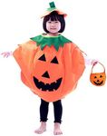 Festar Halloween 3PC Pumpkin Costume for Kids Children Cosplay Party Clothes (Orange)