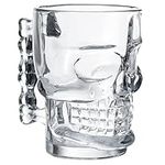 Puckator Skulls and Roses Glass Skull Head Shaped Stein Tankard - Pint Glass - Viking Goblet - Fantasy Home Decoration - Beer Mugs - Viking Cup - Cool Glasses for Drinking - Tankers for Men - Resin