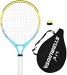 vgainwells 17" Kids Tennis Racket for Aged 2-5, Lightweight and Durable,Including 1 Replacement Grip Tapes and 1 Toddler Tennis Racket（Yellow+Blue）