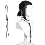 Vincent Vega Wig with Bolo Tie for Adult Men Short Black Pigtail Wigs for Mens Costume Cosplay Halloween Party…