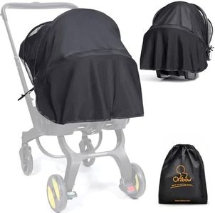 Orzbow Baby Mosquito Net for Infant, Doona Car Seat | 2-in-1 Car Seat Canopy & Mosquito Net, Breathable Carseat Sun Shade, UV Protection Lightweight Canopy Cover, Baby Summer Outdoor Essentials, Black