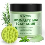 Scalp Scrub, SHVYOG Rosemary Scalp Exfoliator, Scalp Exfoliator Scrub for Build Up, Hair Exfoliate Scrub for Scalp, Hair Treatment Nourishing Detox Hair Care with Scalp Massager, 6.76 oz