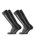 DANISH ENDURANCE Merino Wool Thermal Ski Socks, Shin Padding, Warm 1 Pack, Grey, Large