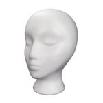 Female Styrofoam- Foam Mannequin Head Stand Model Display Wig Polystyrene Mannequin Manikin Head Polystyrene Head Female Dummy Mannequin Head For Hats Wigs Sunglasses Displays White