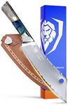DALSTRONG Chef & Cleaver Hybrid Knife - The 'Crixus' - 8 inch - Valhalla Series - 9CR18MOV HC Steel Kitchen Knife - Resin & Wood Handle - Razor Sharp - w/Leather Sheath