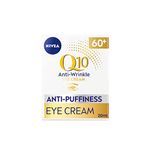 NIVEA Q10 60+ Anti-Puffiness Eye Cream (20ml), Anti-Wrinkle Eye Cream with Triple Strength Formula Made with Q10, Rose Petal Oil, and Calcium, Designed for 60+ Skin