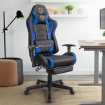 Lethal Black Ergonomic Gaming Chair - with Premium Breathable Alcantara Fabric, Multi Adjustable Armrests, Neck & Lumbar Support (Titan Series, Blue)