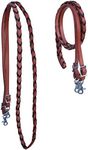 Horse Western Tack 8ft Contest Laced Barrel Leather Rein w/Snaps 6639