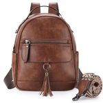 Mini Backpack Purse for Women, Chase Chic Vegan Leather Cute Small Backpack Ladies Fashion Shoulder Handbag for Travel Brown