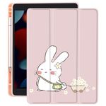 Cartoon Daisy Rabbit Case for iPad 9.7 Inch Case for 2018/2017(6th/5th Gen),Cute Animal Case for iPad Case with Acrylic Back Cover,[Wake/Sleep+1st Gen Pencil Holder] for Girl Boy Child,Pink