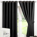 Dreamscene Bedroom Blackout Curtains Black Eyelet, Thermal Modern Decorative Curtains for Living Room Bedroom Home Insulated Summer Winter Soft Curtains, 66x54”