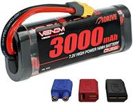 Venom Drive Series 6S - 3000mAh 7.2V NiMH Battery Flat - Universal 2.0 Plug, Nickel Metal Hydride 6 Cell - Silicone Connector & Compatible w/ XT60, Traxxas, Deans, EC3, 2WD, 4WD, Truck & Buggies