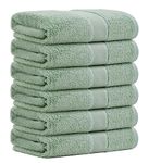 Aibaser Towels- Viscose Made from Bamboo Cotton Bath Towels-27x54inch - Natural, Ultra Absorbent Towels for Bathroom (6 Piece Set) (Green)