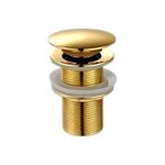 ZAP Lavish Series Gold Pop Up Waste Coupling with Full Thread Drain Stopper for Bathroom Vessel Vanity Sink with Overflow (3 Inch)