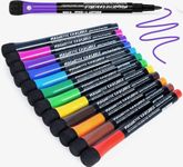 BUZZ COOL White Board Marker | Magnetic Dry Erase Fine Tip Whiteboard Marker | Non-Toxic Low-Odor Dry Erase Marker | Magnetic Marker Pen for Fridge Whiteboard | Teacher, School Supplies (12 Colors)