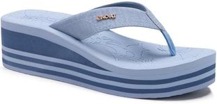 ONCAI Women’s Platform Flip Flops Trendy Dressy Womans Summer Sandals with Comfortable Flatform Arch Support Walking Outdoor Rubber Soles Sky Blue size 8.5