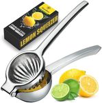 Premium Stainless Steel Lemon Squeezer - Heavy Duty Lime Squeezer Stainless Steel With Comfortable Handle For Extracting All Juice Possible - Every Day Manual Fruit Squeezer for Small Oranges.