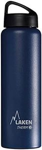 Laken Bouteille Isotherme Classique en Acier Inoxydable avec Isolation Sous Vide et Goulot Large 1 Liter Bleu