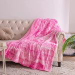 NEWCOSPLAY Super Soft Faux Fur Throw Blanket for Couch Pink Sherpa Fuzzy Plush Warm Blanket for Sofa Bed (Pink, Throw(50"x60"))