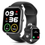 Smart Watch for Men Women with Bluetooth Call, IP68 Waterproof Fitness trackers, 1.96" HD Smartwatch Android & iOSf (Black)