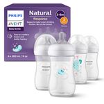 Philips Avent Natural Response Baby Gift Set, 4 Natural Response Baby Bottles 260 ml with T3 (1 m+ Teats), SCY903/61