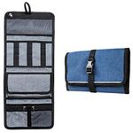 FATMUG Travel Organizer Bag For Small Electronic And Accessories -Gadgets Kit Case Pouch - Navy Blue - Polyester