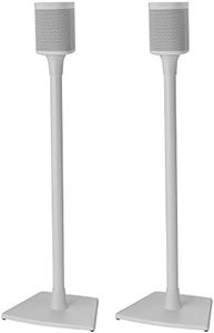 Sanus Wireless Sonos Speaker Stand for Sonos One, Play:1, & Play:3 - Audio-Enhancing Design with Built-in Cable Management - Pair (White) - WSS22-W1