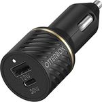 OtterBox USB-C Fast Charge Dual Port Car Charger, 50W Combined - Black