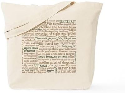 CafePress Shakespeare Insults Tote Bag Reusable Natural Beige Canvas Shopping Bag