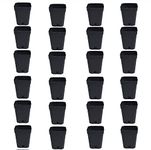 Novicz 3 inch Plastic Nursery Seed Seedling Germinating Pots Cup Set Plant Pot, Set of 50 Pcs, Black