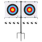 suituts Adjustable Shooting Target Stand, Paper Target Stand with 8 Metal Clips for Shooting Range, Target Paper Holder for Shooting Practice or Competition