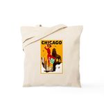 CafePress Vintage Chicago Travel Tote Bag Natural Canvas Tote Bag, Reusable Shopping Bag