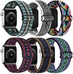 Adjustable Elastics Band Compatible with Apple Watch 38mm 40mm 41mm 42mm 44mm 45mm, Sport Solo Loop Stretch Nylon Replacement Wristband for iWatch SE Series 8 7 6 5 4 3 2 1